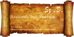 Szolcsányi Dominik névjegykártya