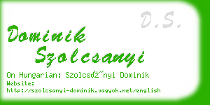 dominik szolcsanyi business card